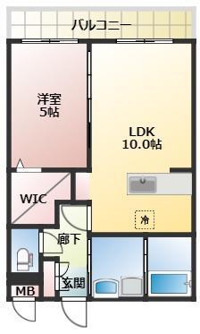 INFINITY(1LDK/1階)の間取り写真