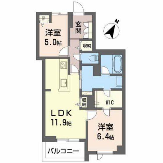 べレオ八木(2LDK/3階)の間取り写真