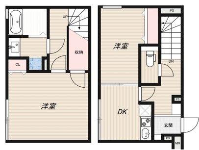 LEGALAND 下北沢(2DK/1階)の間取り写真