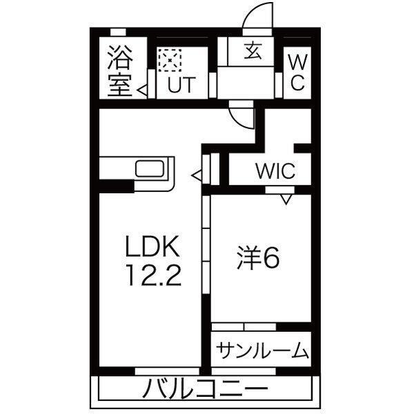 スプランドゥール(1LDK/1階)の間取り写真