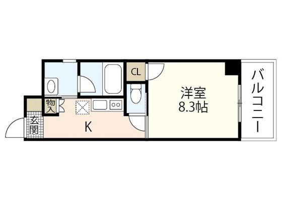GOLD COURT 楽々園(1K/5階)の間取り写真