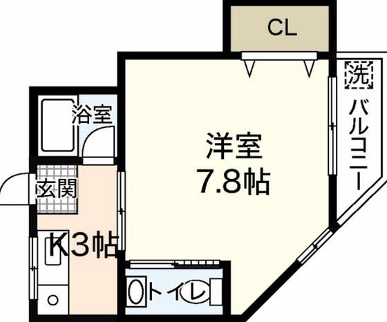 千田ビル(1K/3階)の間取り写真