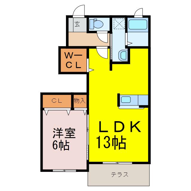 ヌーベル メゾン(1LDK/1階)の間取り写真