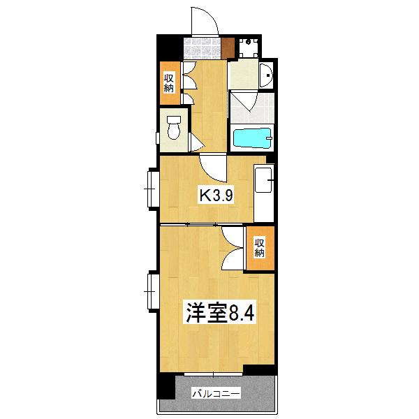 ベラジオ五条堀川(1K/5階)の間取り写真
