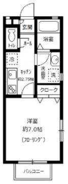 シャルマディオ(1K/2階)の間取り写真