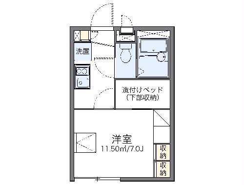 レオパレス優(1K/2階)の間取り写真