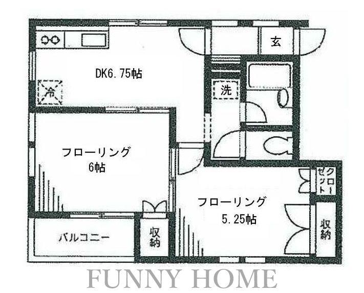 アーバンヒルズ(2DK/2階)の間取り写真