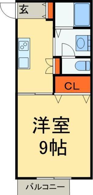ハイツ寿(1K/2階)の間取り写真