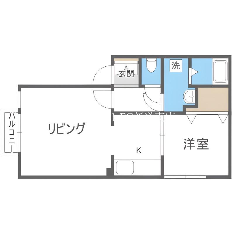 フェアリテイル(1LDK/1階)の間取り写真