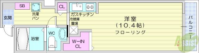 コンフォートEXE連坊ステーション(ワンルーム/7階)の間取り写真