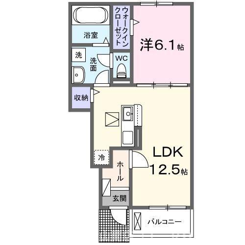 サン・フォレスト(1LDK/1階)の間取り写真