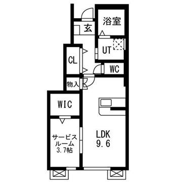 レジデンスII (1LDK/1階)の間取り写真