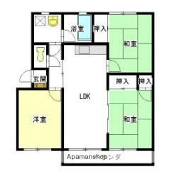 ひだかハイツ(3LDK/4階)の間取り写真