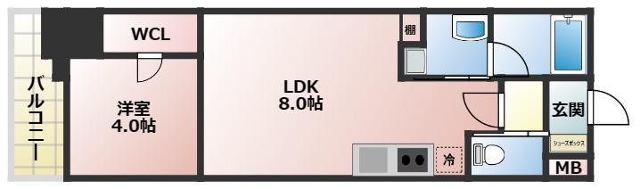 ブエナビスタ神戸駅前(1LDK/11階)の間取り写真