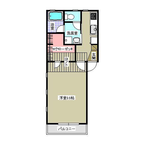メゾンアンテノール(1K/2階)の間取り写真