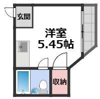 プレアール天王寺(ワンルーム/4階)の間取り写真