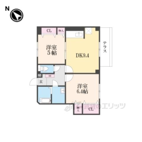 エスポアガーデン(2LDK/1階)の間取り写真