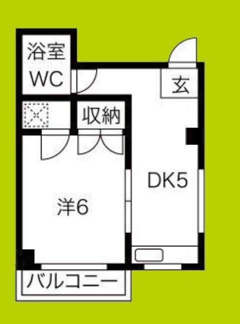 メゾン桜井(1DK/4階)の間取り写真