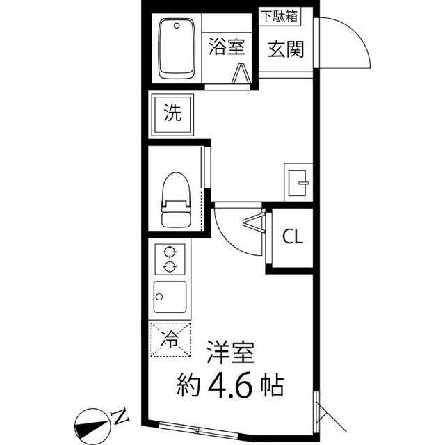 TS CUORE三ツ境II(ワンルーム/3階)の間取り写真