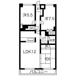 ヒルトップ井上(3LDK/2階)の間取り写真
