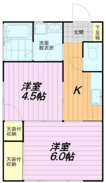 村上コーポ(2K/1階)の間取り写真