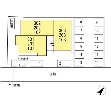レヴリ広野(2LDK/2階)の間取り写真
