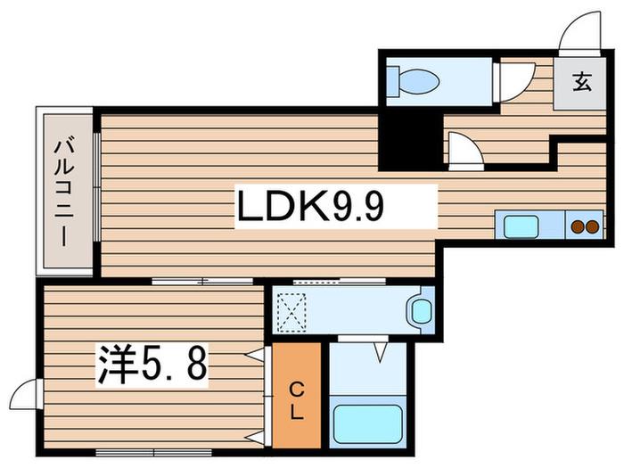 スカイパレス北1条(1LDK/8階)の間取り写真