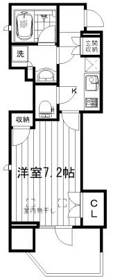 アトラス新宿左門町(1K/12階)の間取り写真
