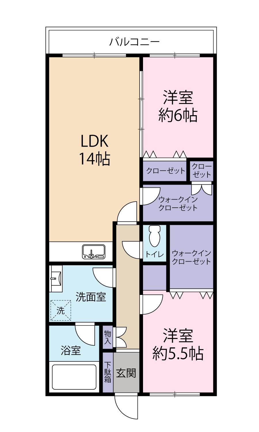コーポエバーグリーン(2LDK/2階)の間取り写真