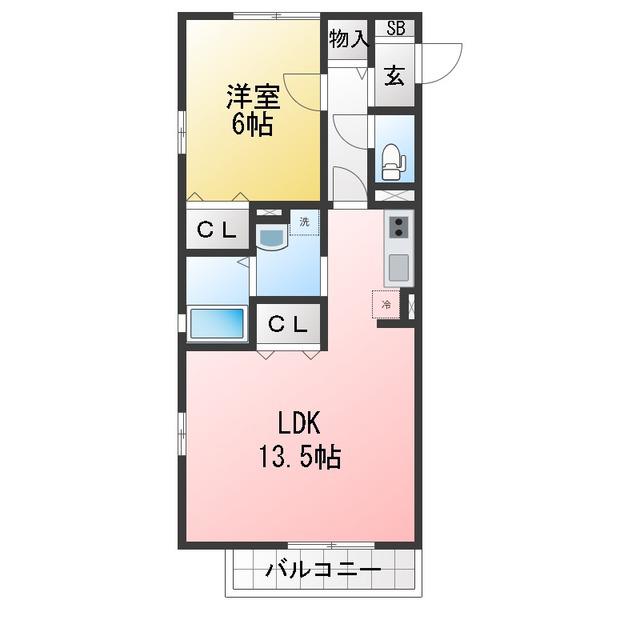 デュアリス川口(1LDK/1階)の間取り写真