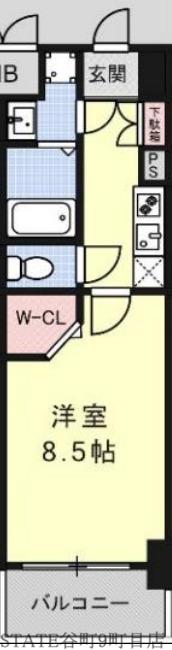 JPレジデンス大阪城東4(1K/4階)の間取り写真