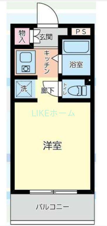 ビューパレー市川(ワンルーム/5階)の間取り写真