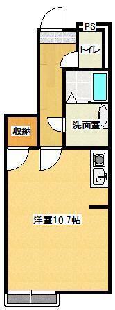 プランタン(1K/1階)の間取り写真