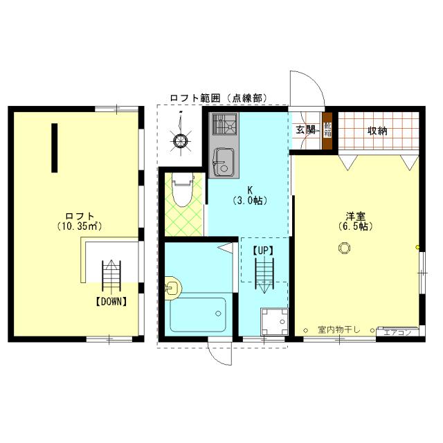 ガーデニア西川口(1K/2階)の間取り写真