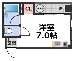 シティハイム森ノ宮(ワンルーム/6階)の間取り写真