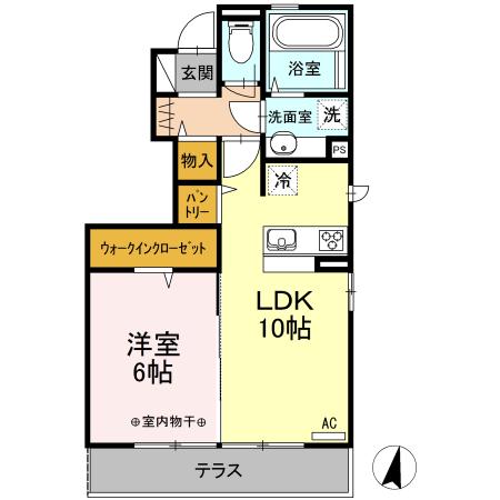 コンフォート(1LDK/1階)の間取り写真