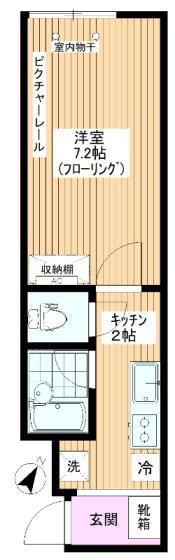 パークコート桜川(1K/5階)の間取り写真