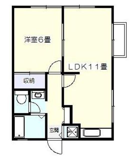ルミエール(1LDK/1階)の間取り写真