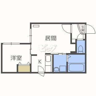 ルーチェ月寒東(1LDK/1階)の間取り写真