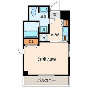 アーバンレジデンス仲之町(1K/5階)の間取り写真