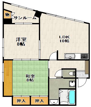 宝塚ビル(2LDK/7階)の間取り写真