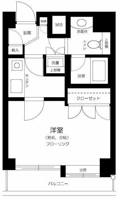 シンシア学芸大学(1K/3階)の間取り写真