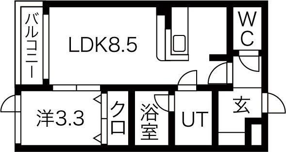 アルトリア(1LDK/3階)の間取り写真
