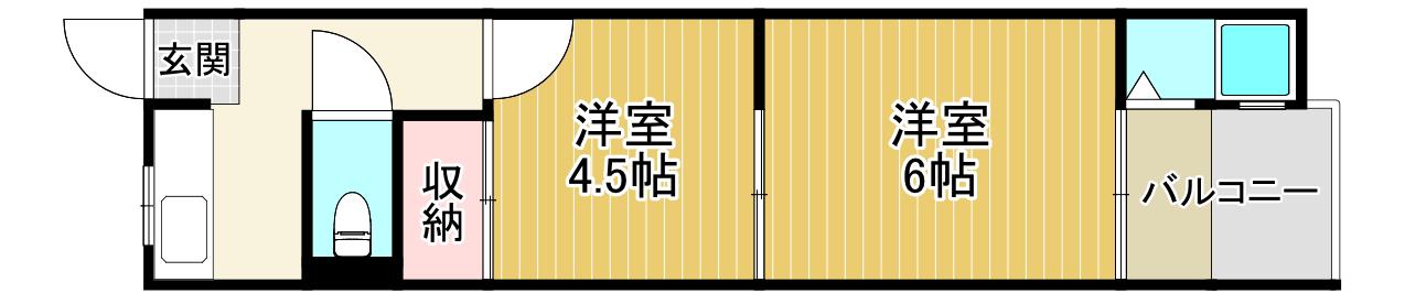 橘第一マンション(1K/1階)の間取り写真