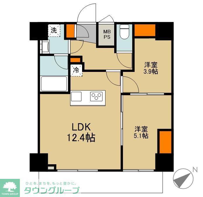 ファミルート船堀(2LDK/10階)の間取り写真