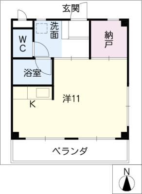 ハーレムBILL(ワンルーム/1階)の間取り写真