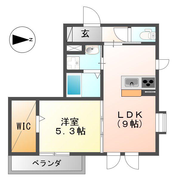 サン・アルティア西川手(1LDK/3階)の間取り写真