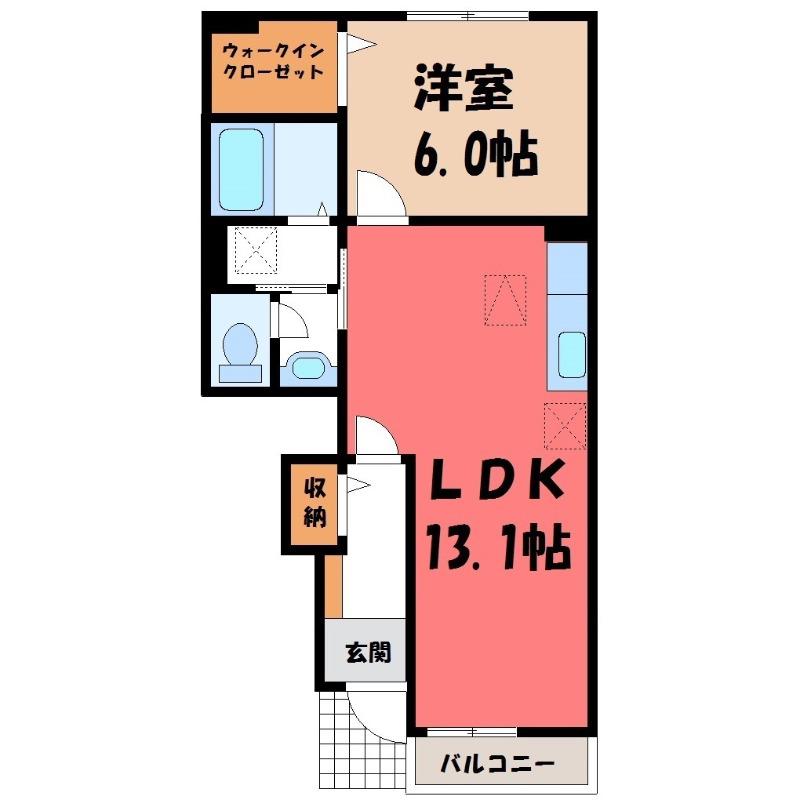メゾン WISTERIA(1LDK/1階)の間取り写真