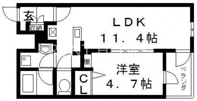 ル・グランアコルネ・アネックス(1LDK/1階)の間取り写真