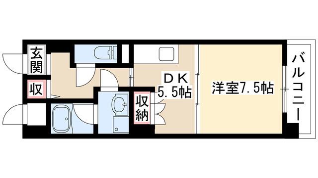 フィオレンテ本山(1DK/1階)の間取り写真